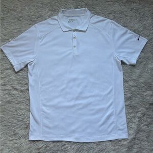 Nike Golf Dri-Fit White Men's Short Sleeve Polo Shirt Size L